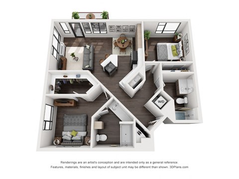 Sky3 Apartments 2C Floor Plan